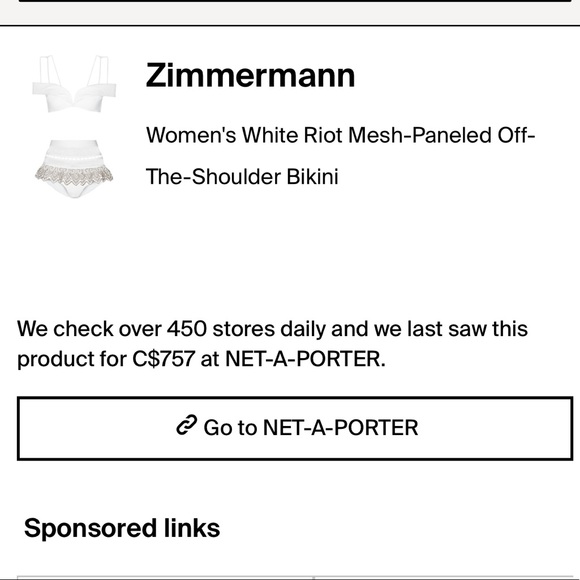 SOLD ZIMMERMAN SIZE 0 RIOT SWIMSET - Picture 9 of 11